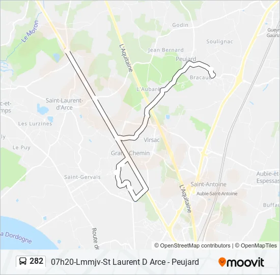 282 Bus Line Map