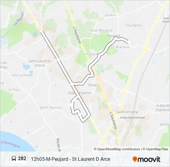 282 Bus Line Map