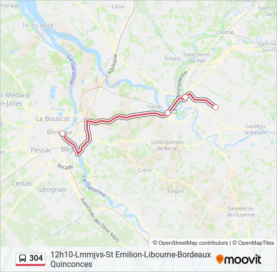 304 Bus Line Map