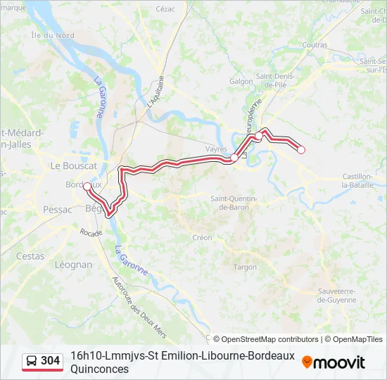 304 Bus Line Map