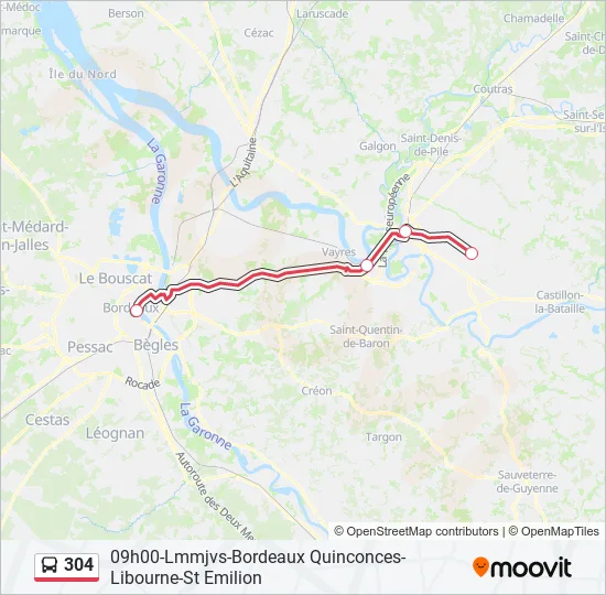 304 Bus Line Map