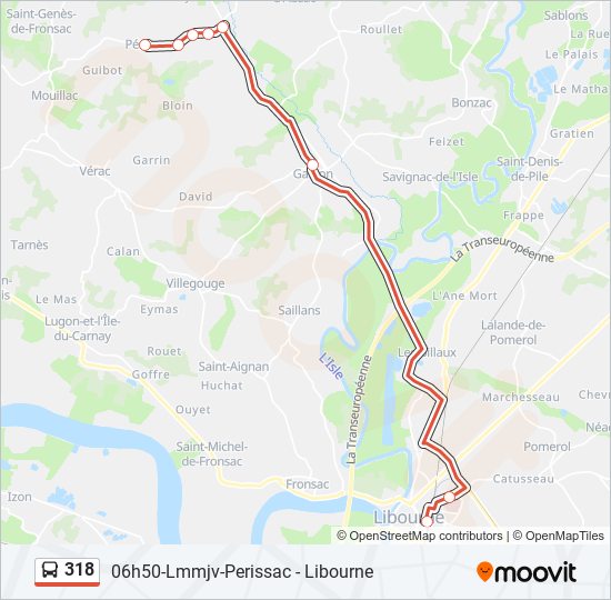 318 bus Line Map