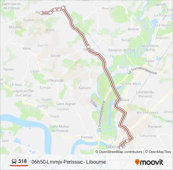 318 Bus Line Map