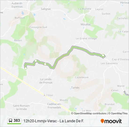 383 Bus Line Map