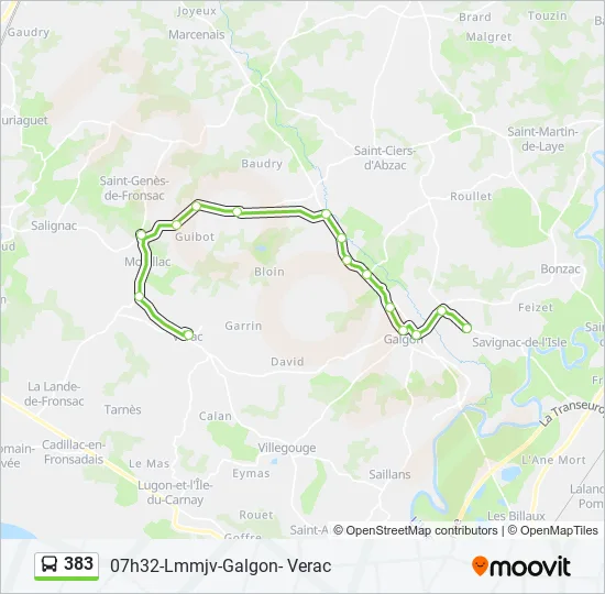 383 Bus Line Map