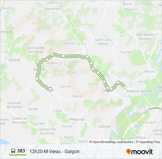 383 Bus Line Map