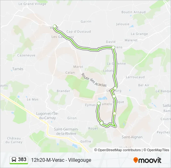 383 Bus Line Map