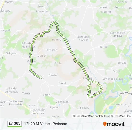 383 Bus Line Map