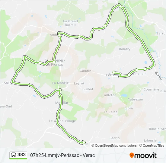 383 Bus Line Map