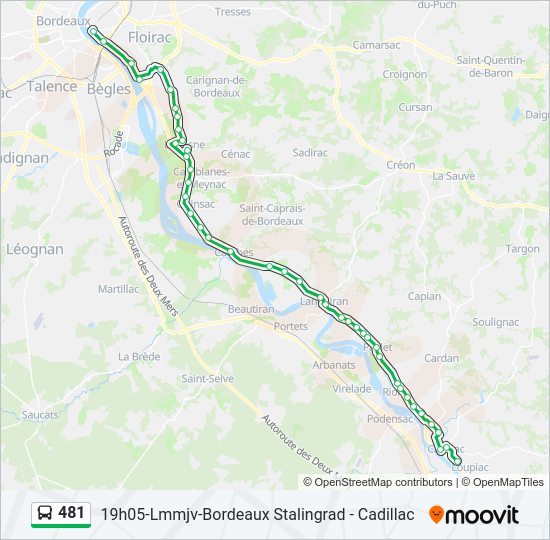 Plan de la ligne 481 de bus