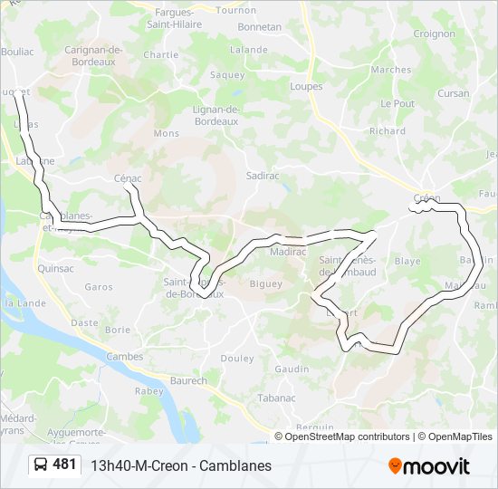 Plan de la ligne 481 de bus
