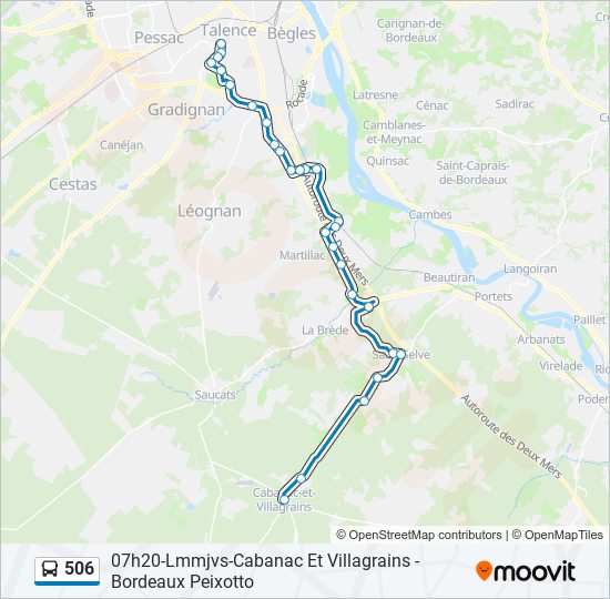 Plan de la ligne 506 de bus