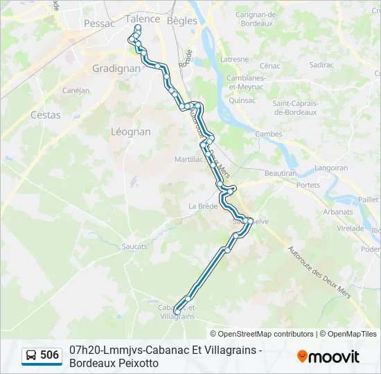 506 Bus Line Map