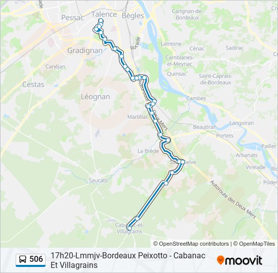 Plan de la ligne 506 de bus