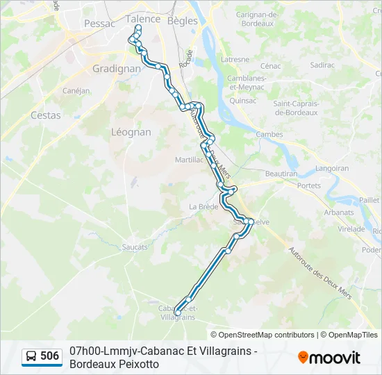 506 Bus Line Map