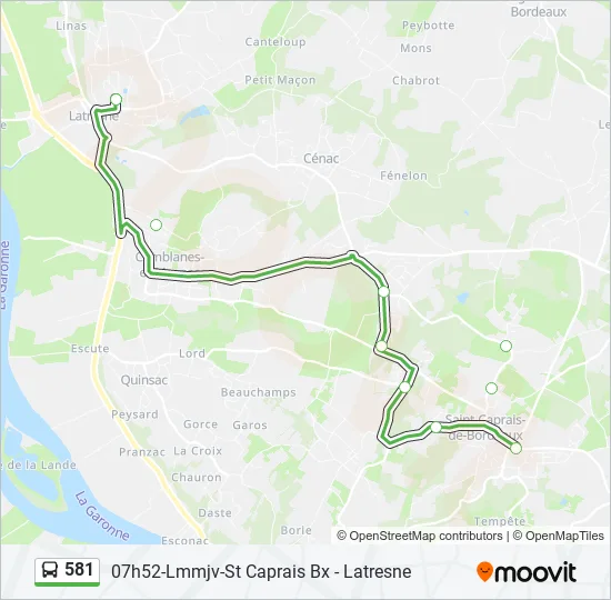 581 Bus Line Map