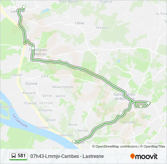 581 Bus Line Map