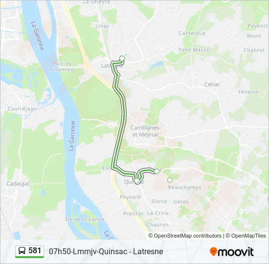 581 Bus Line Map