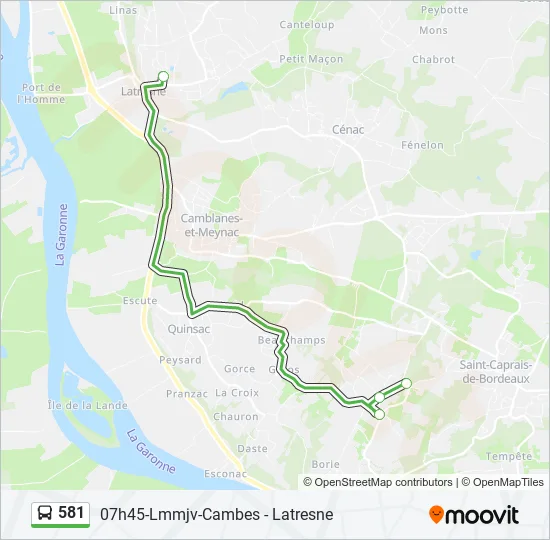 581 Bus Line Map