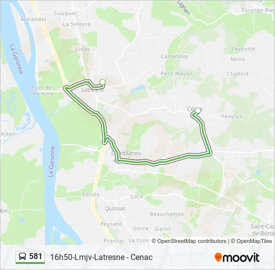 581 Bus Line Map