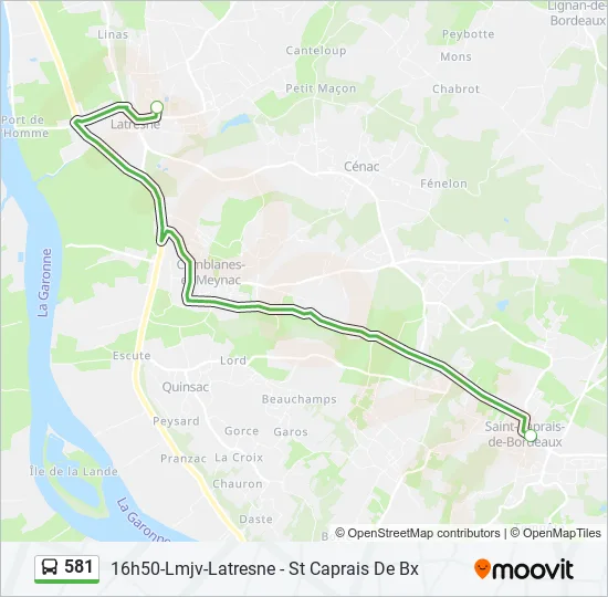 581 Bus Line Map