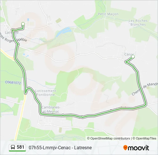 581 Bus Line Map