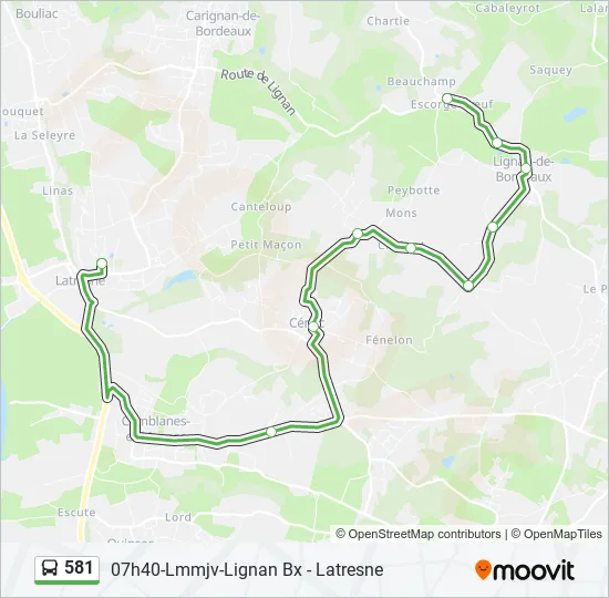 581 Bus Line Map
