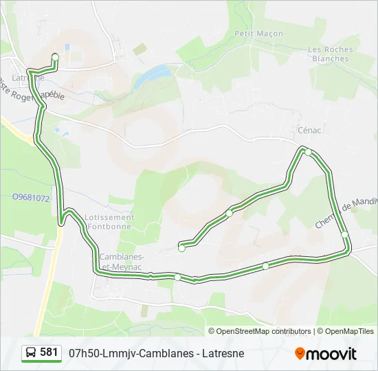 581 Bus Line Map