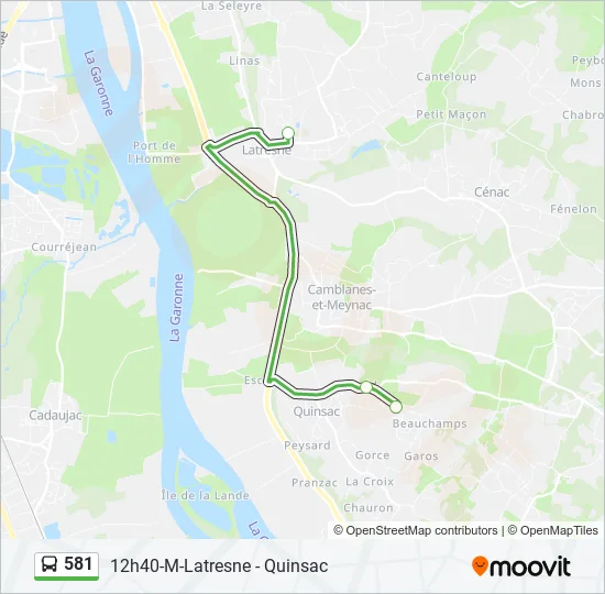 581 Bus Line Map