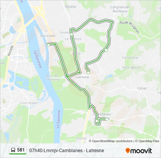 581 Bus Line Map