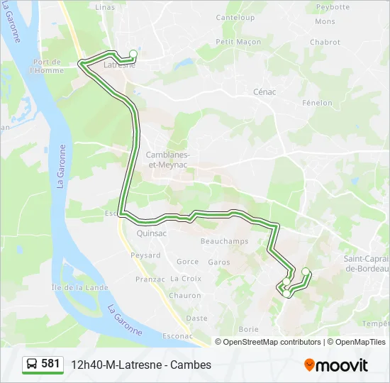 581 Bus Line Map