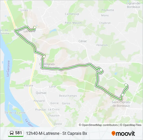 581 Bus Line Map