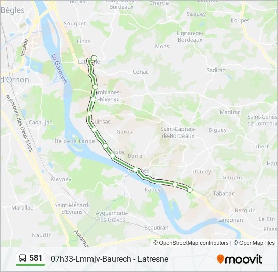 581 Bus Line Map