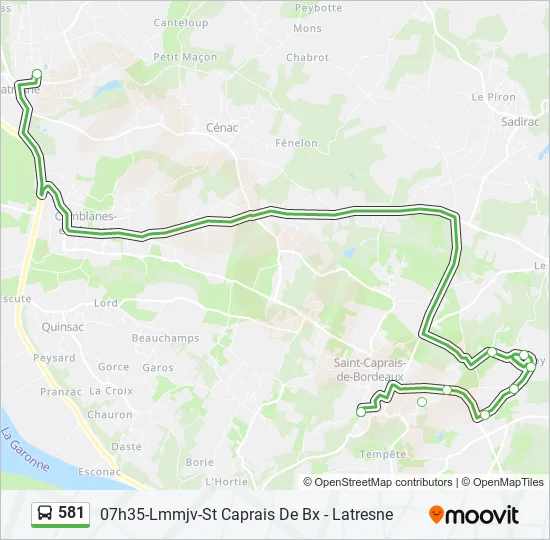 581 Bus Line Map