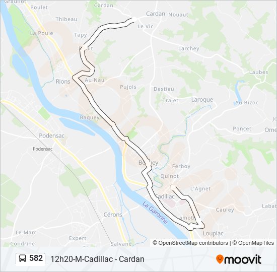 582 bus Line Map