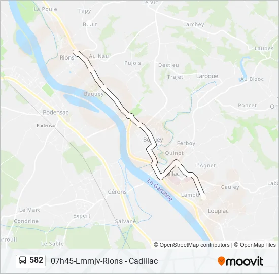 582 Bus Line Map
