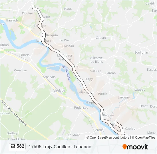 582 Bus Line Map
