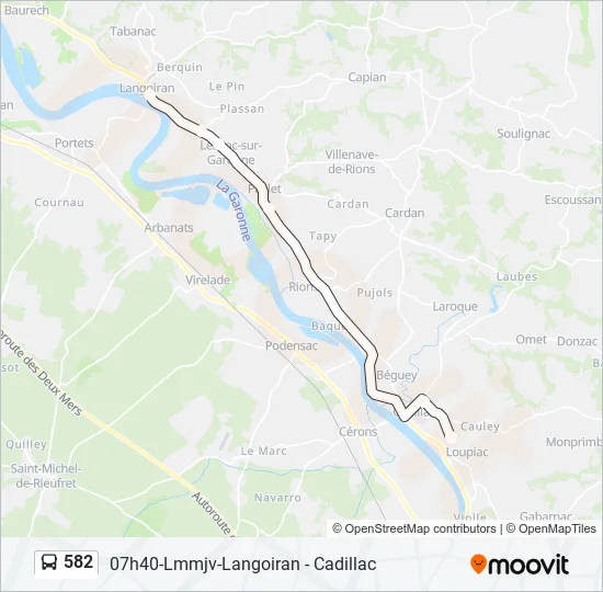 582 Bus Line Map