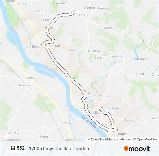 582 Bus Line Map