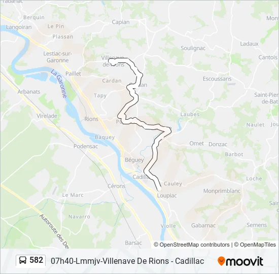 582 Bus Line Map