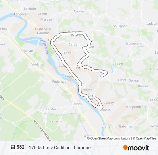 582 Bus Line Map