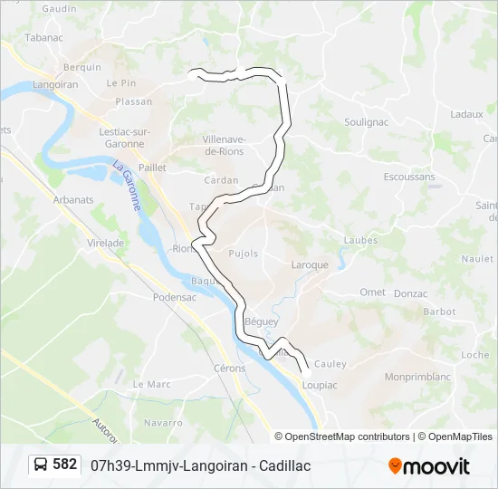582 Bus Line Map