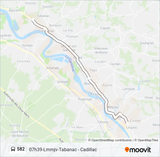 582 Bus Line Map