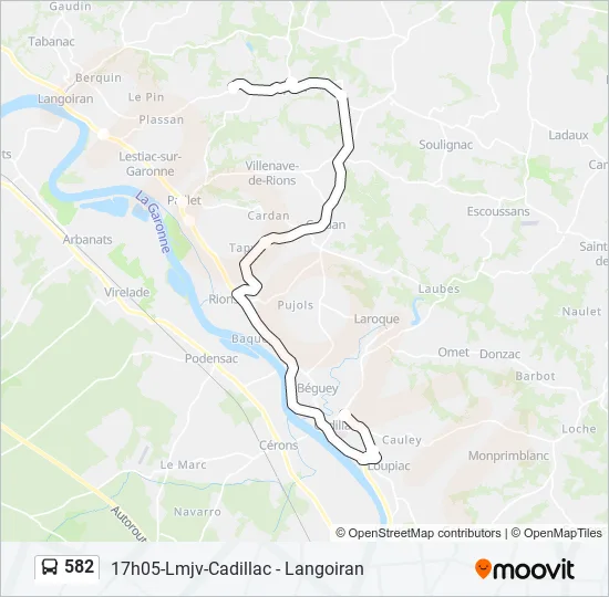582 Bus Line Map