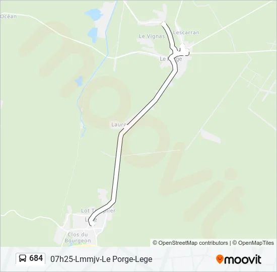 684 Bus Line Map