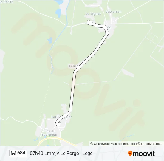 684 Bus Line Map
