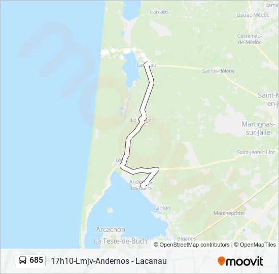 685 Bus Line Map