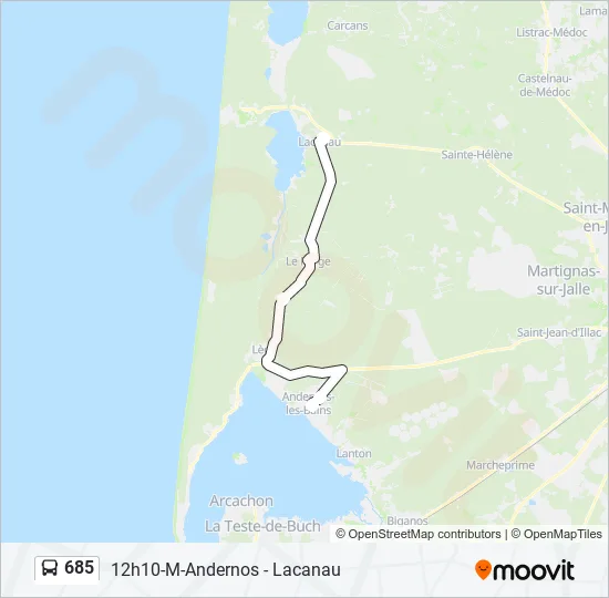 685 Bus Line Map