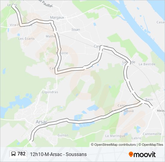 Plan de la ligne 782 de bus