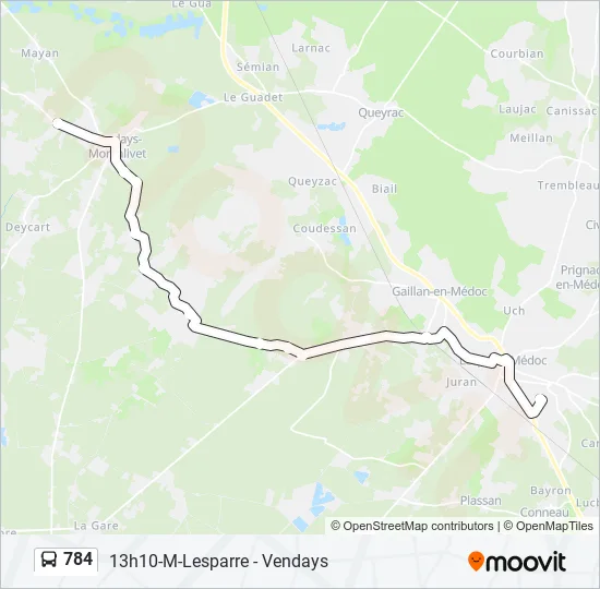 784 Bus Line Map
